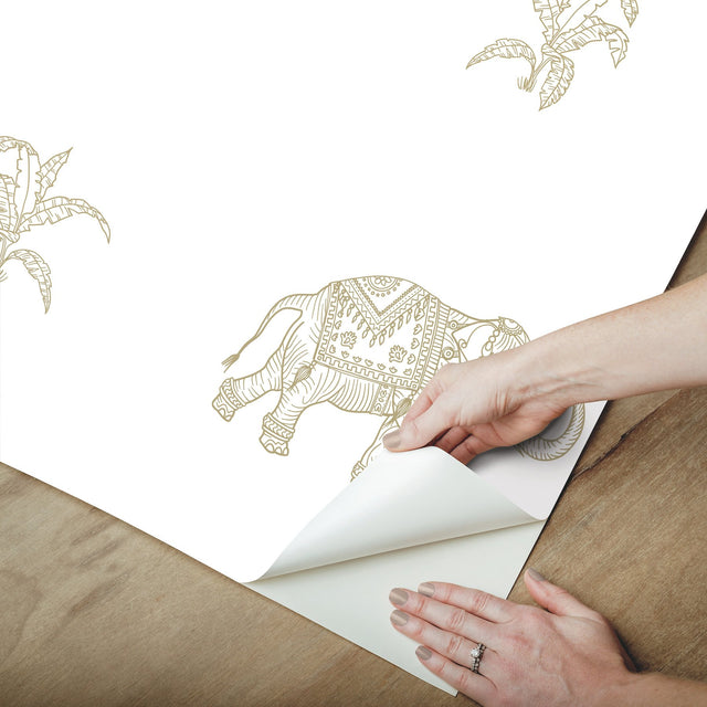 Elephant Walk White Peel & Stick Wallpaper