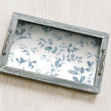 Dancing Leaves Blue Peel & Stick Wallpaper with Whimsical Botanical Flowers Pattern - York RMK12273PL