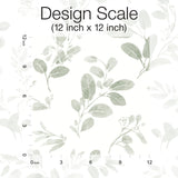 Dancing Leaves Green Peel & Stick Wallpaper with Whimsical Botanical Floral Pattern - York RMK12274PL