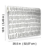 Tick Marks Black Peel & Stick Wallpaper with Geometric Abstract Motif - York RMK12275PL