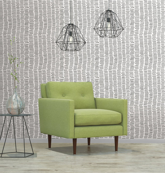 Tick Marks Black Peel & Stick Wallpaper with Geometric Abstract Motif - York RMK12275PL
