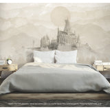 Harry Potter Hogwarts Castle Grey Peel & Stick Wall Mural with Novelty Licensed Kids Style - York RMK12279M