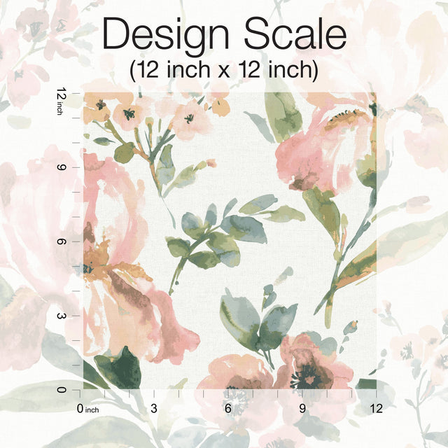 Iris Pink Peel & Stick Wallpaper with Whimsical Botanical Flowers - York RMK12297PL