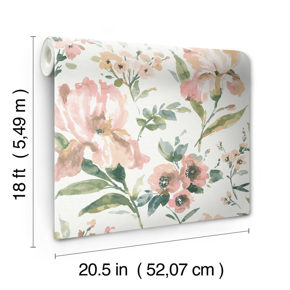 Iris Pink Peel & Stick Wallpaper with Whimsical Botanical Flowers - York RMK12297PL