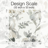 Iris Grey Peel & Stick Wallpaper with Botanical Floral Pattern, Whimsical Style - York RMK12298PL