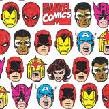 Marvel Comics Classic Faces Multicolor Peel & Stick Wallpaper with Comic Hero Faces Pattern - York RMK12309RL