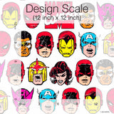 Marvel Comics Classic Faces Multicolor Peel & Stick Wallpaper with Comic Hero Faces Pattern - York RMK12309RL
