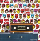 Marvel Comics Classic Faces Multicolor Peel & Stick Wallpaper with Comic Hero Faces Pattern - York RMK12309RL