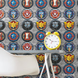 Avengers Emblems Multicolor Peel & Stick Vinyl Wallpaper with Marvel Icon Motif - York RMK12311RL