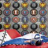 Avengers Emblems Multicolor Peel & Stick Vinyl Wallpaper with Marvel Icon Motif - York RMK12311RL