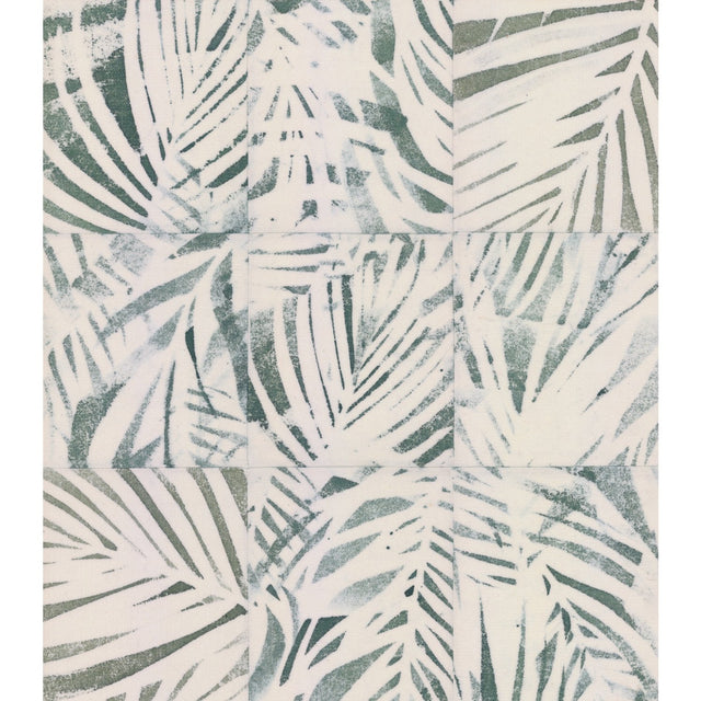 Cubism Palm Green Peel & Stick Wallpaper with Tropical Novelty Palm Tile Pattern - York RMK12312RL