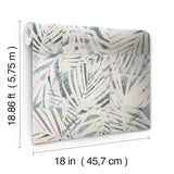Cubism Palm Green Peel & Stick Wallpaper with Tropical Novelty Palm Tile Pattern - York RMK12312RL