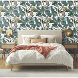 Tropical Green Peel & Stick Wallpaper with Botanical Novelty Pattern - York RMK12314RL