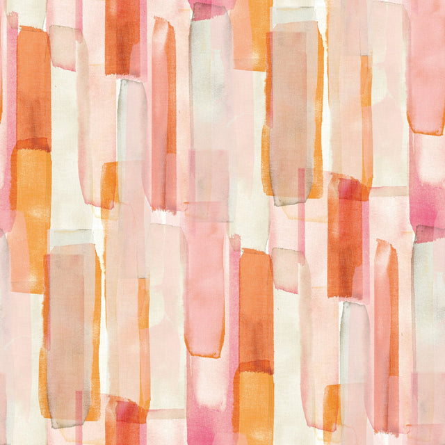 Watercolor Glass Pink Peel & Stick Wallpaper with Abstract Novelty Pattern, Whimsical Style - York RMK12315RL