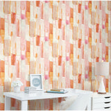 Watercolor Glass Pink Peel & Stick Wallpaper with Abstract Novelty Pattern, Whimsical Style - York RMK12315RL