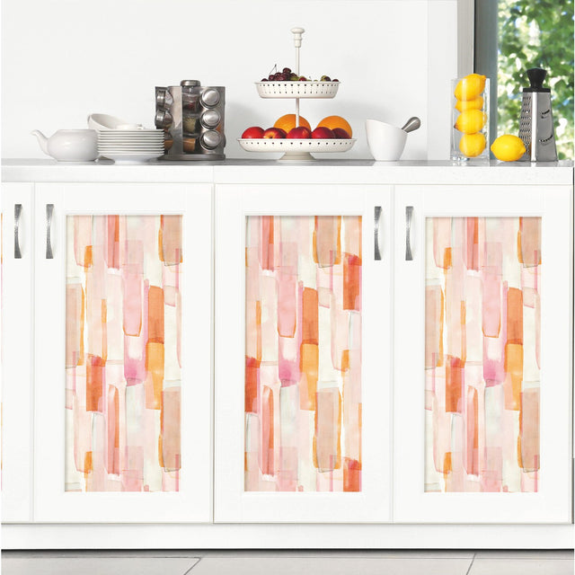 Watercolor Glass Pink Peel & Stick Wallpaper with Abstract Novelty Pattern, Whimsical Style - York RMK12315RL