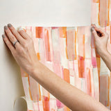 Watercolor Glass Pink Peel & Stick Wallpaper with Abstract Novelty Pattern, Whimsical Style - York RMK12315RL