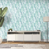 Watercolor Glass Blue Peel & Stick Wallpaper with Abstract Whimsical Pattern - York RMK12316RL