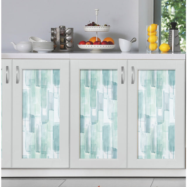 Watercolor Glass Blue Peel & Stick Wallpaper with Abstract Whimsical Pattern - York RMK12316RL