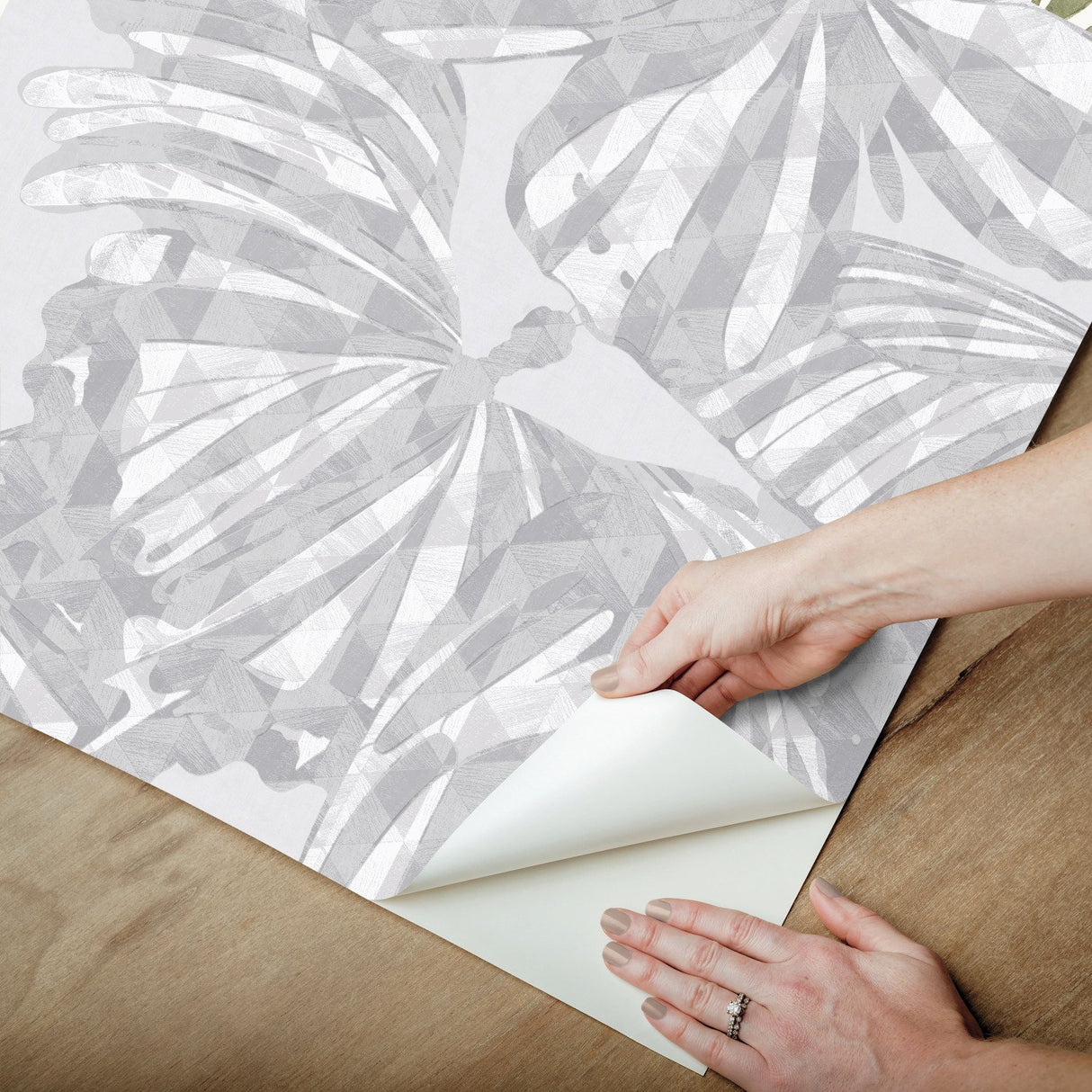 Butterfly Grey Peel & Stick Wallpaper