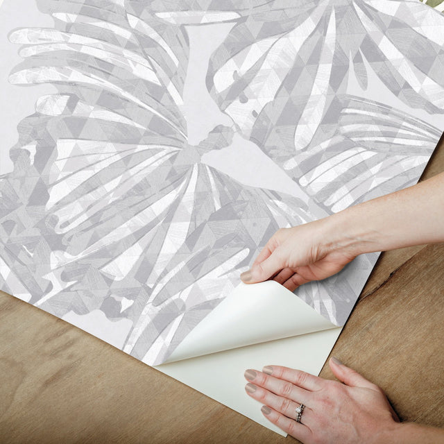 Butterfly Grey Peel & Stick Wallpaper
