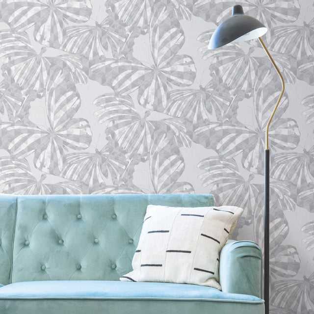 Butterfly Grey Peel & Stick Wallpaper