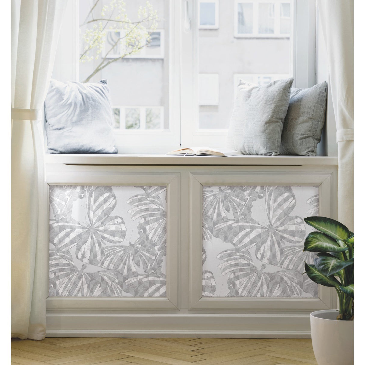 Butterfly Grey Peel & Stick Wallpaper