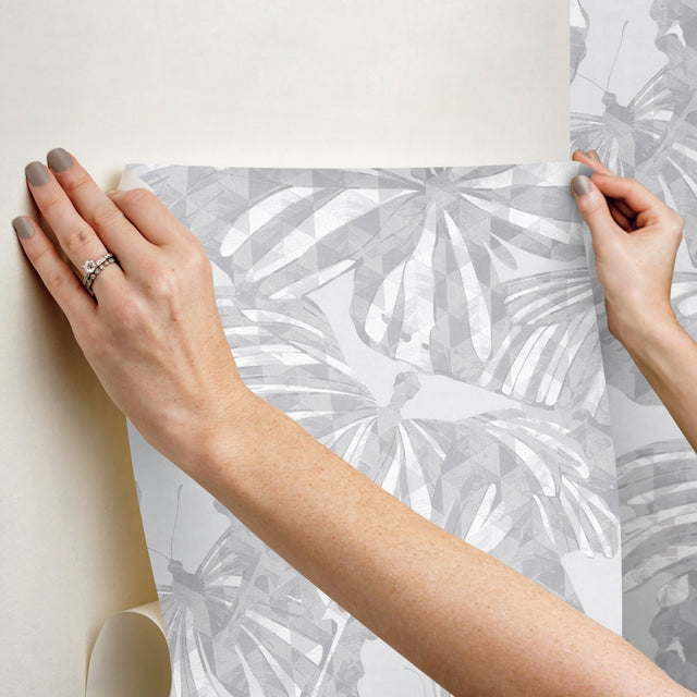 Butterfly Grey Peel & Stick Wallpaper
