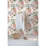 Desert Floral Pink Peel & Stick Wallpaper with Whimsical Botanical Motif - York RMK12319RL