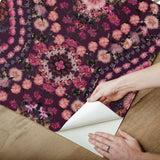 Dried Flower Kaleidoscope Pink Peel & Stick Wallpaper with Whimsical Botanical Novelty Pattern - York RMK12320RL