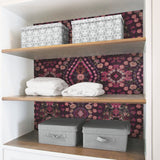 Dried Flower Kaleidoscope Pink Peel & Stick Wallpaper with Whimsical Botanical Novelty Pattern - York RMK12320RL