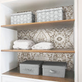 Dried Flower Kaleidoscope Taupe Peel & Stick Wallpaper with Botanical Novelty Pattern - York RMK12321RL