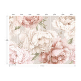 Watercolor Floral Pink Peel & Stick Wall Mural with Whimsical Botanical Pattern - York RMK12323M
