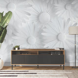 Modern Daisy Grey Peel & Stick Wall Mural
