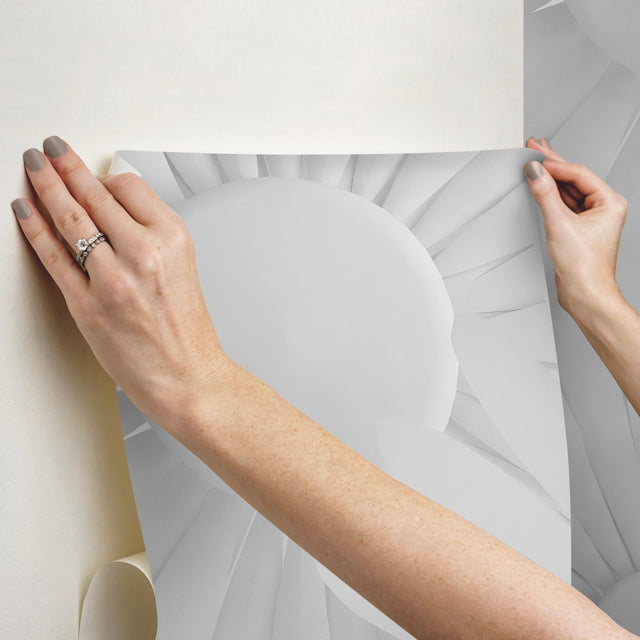Modern Daisy Grey Peel & Stick Wall Mural