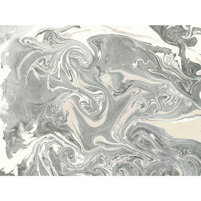 Acrylic Pour Walllpaper Grey Peel & Stick Wall Mural