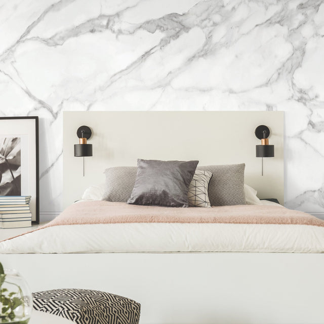 Marble Grey Peel & Stick Wall Mural with Whimsical Abstract Novelty Pattern - York RMK12328M
