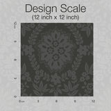 Boho Baroque Damask Grey Peel & Stick Wallpaper with Abstract Damask Pattern - York RMK12334PL