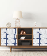 Mid-Century Beads Blue Peel & Stick Wallpaper with Geometric Abstract Motif - York RMK12346PL