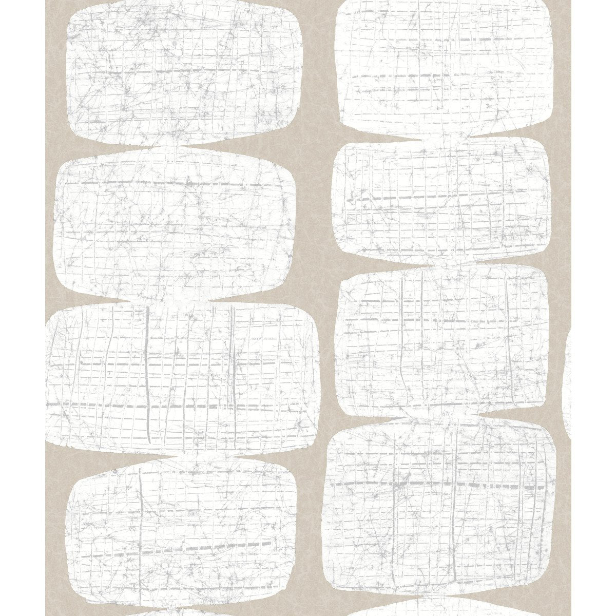 Mid-Century Beads White Peel & Stick Wallpaper with Geometric Abstract Motif - York RMK12347PL