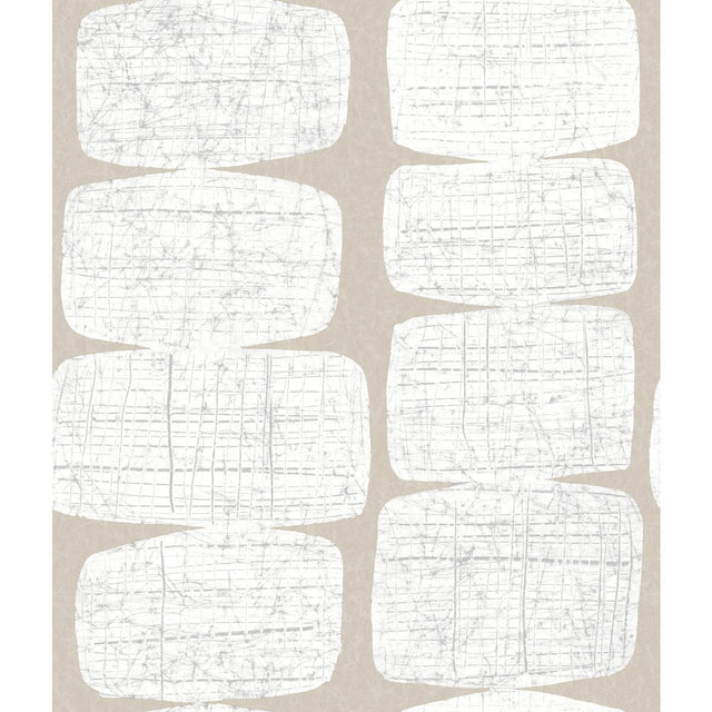 Mid-Century Beads White Peel & Stick Wallpaper with Geometric Abstract Motif - York RMK12347PL