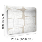 Mid-Century Beads White Peel & Stick Wallpaper with Geometric Abstract Motif - York RMK12347PL