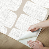 Mid-Century Beads White Peel & Stick Wallpaper with Geometric Abstract Motif - York RMK12347PL