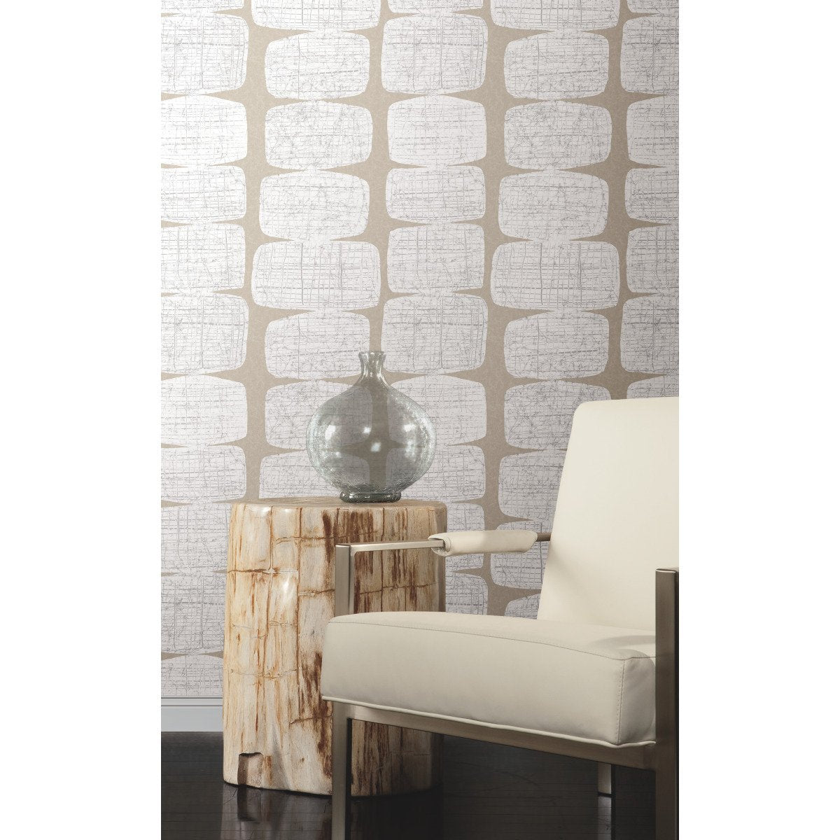 Mid-Century Beads White Peel & Stick Wallpaper with Geometric Abstract Motif - York RMK12347PL