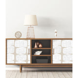 Mid-Century Beads White Peel & Stick Wallpaper with Geometric Abstract Motif - York RMK12347PL