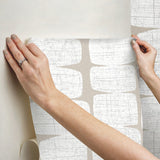 Mid-Century Beads White Peel & Stick Wallpaper with Geometric Abstract Motif - York RMK12347PL