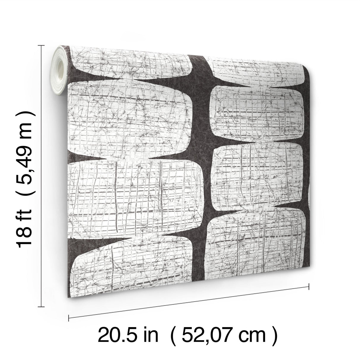 Mid-Century Beads Black Peel & Stick Wallpaper with Geometric Abstract Motif - York RMK12348PL