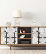 Mid-Century Beads Black Peel & Stick Wallpaper with Geometric Abstract Motif - York RMK12348PL