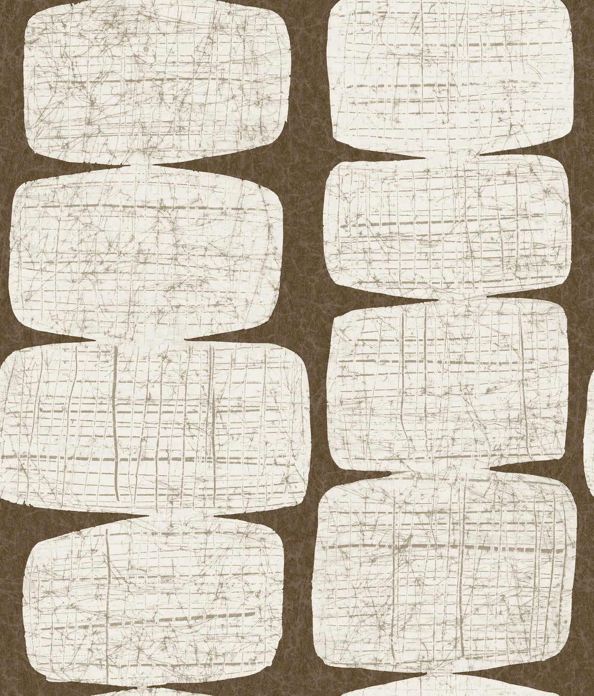 Mid-Century Beads Brown Peel & Stick Wallpaper with Geometric Abstract Motif - York RMK12349PL
