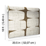 Mid-Century Beads Brown Peel & Stick Wallpaper with Geometric Abstract Motif - York RMK12349PL